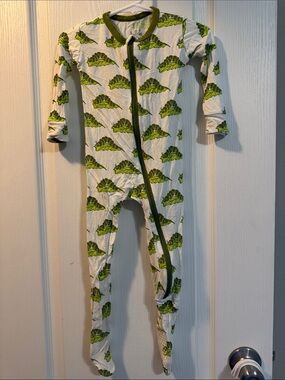 KicKee Pants Baby 12-18M Caterpillar Bamboo Footed Zip Pajamas